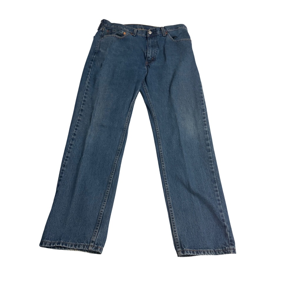 Levi's 505 Regular Fit Straight Leg Jeans Medium Wash Blue Denim W36 L30 Mens